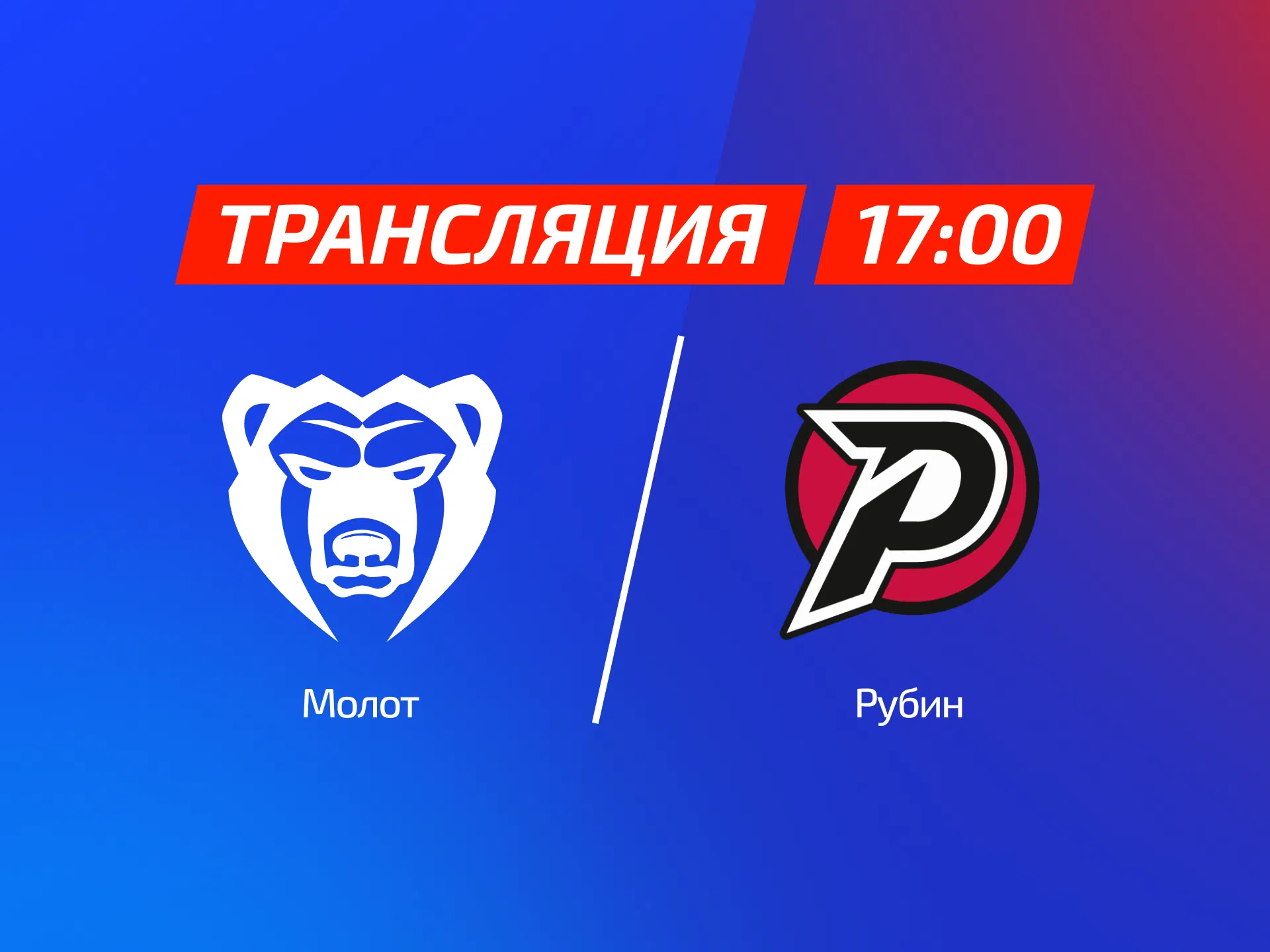 Трансляция матча ВХЛ | Молот – Рубин | 28.10.2026 17:00